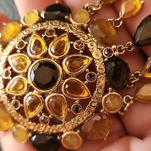 Elegant Gold and Black Statement Brooch